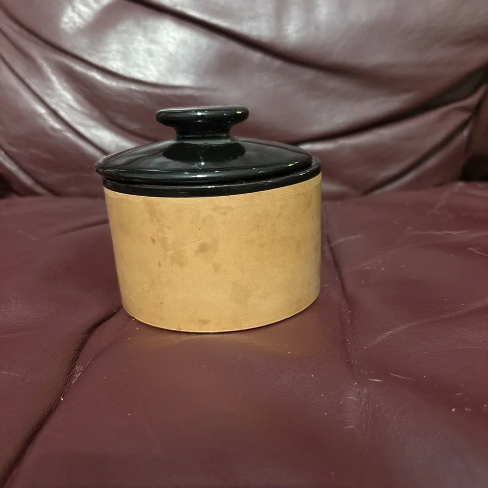 Vintage Ceramic Round Bowl With Lid Kitchen Container Sugar Spice Italy